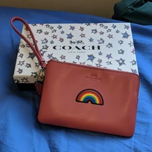 Coach rainbow wristlet *with original Box*